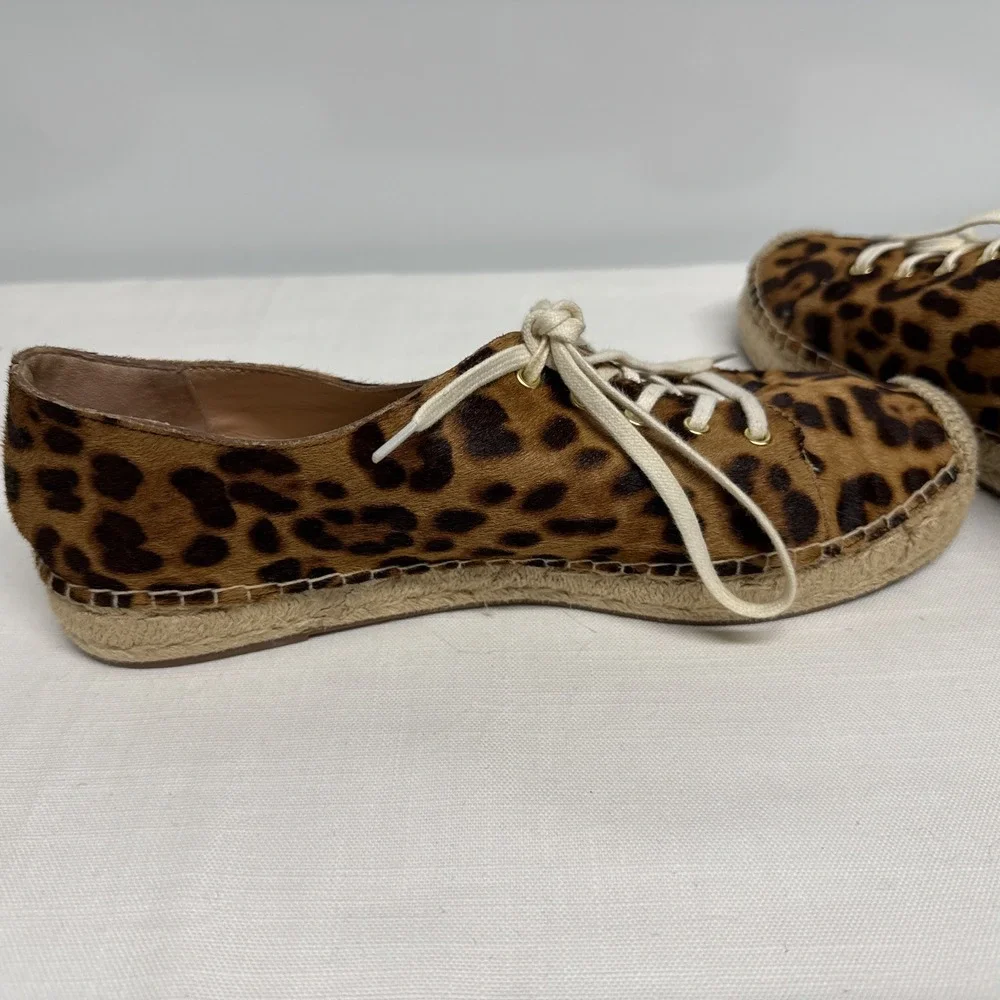 J. Crew Espadrilles Sneakers shoes‎ Leopard Calf Hair 10.5 AP380 Animal Safari
